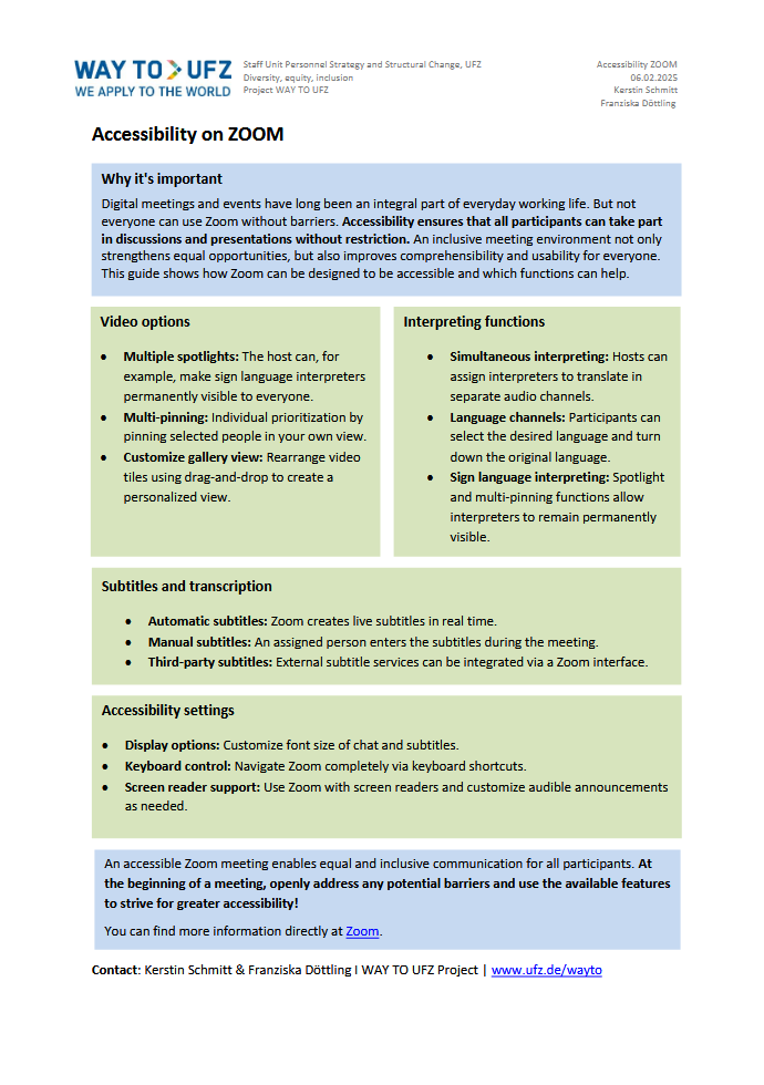 Guide to digital accessibility in Zoom